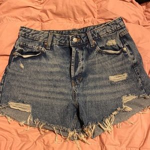 High waisted jean shorts